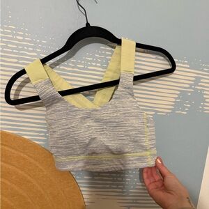 lululemon athletica Light Gray and Pale Yellow Sports Bra